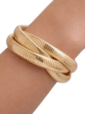 NEW Triple Infinity Gold Cobra Bangle | Tubogas Mesh Style Wrap Bracelet